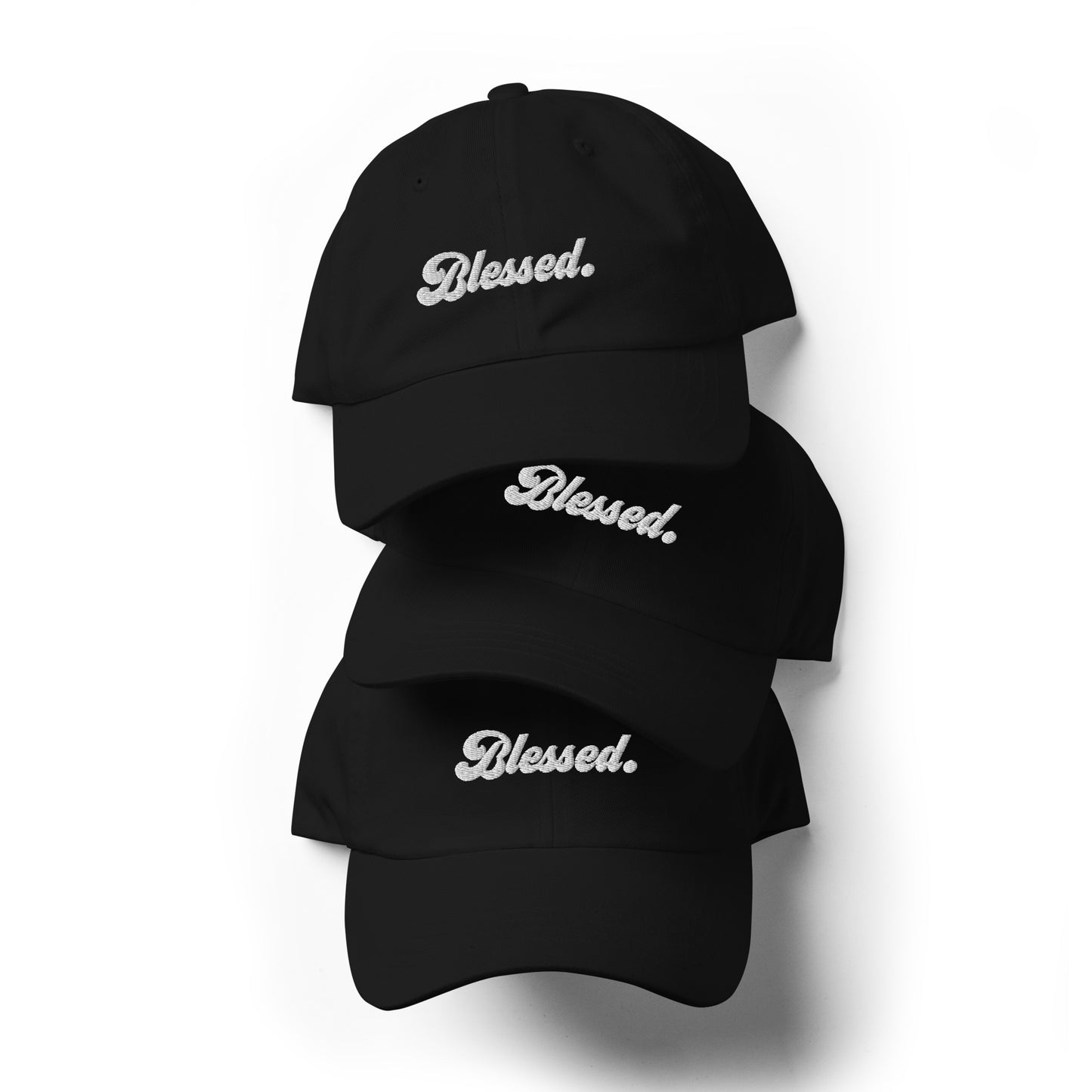 Blessed. - White Embroidered Dad Hat