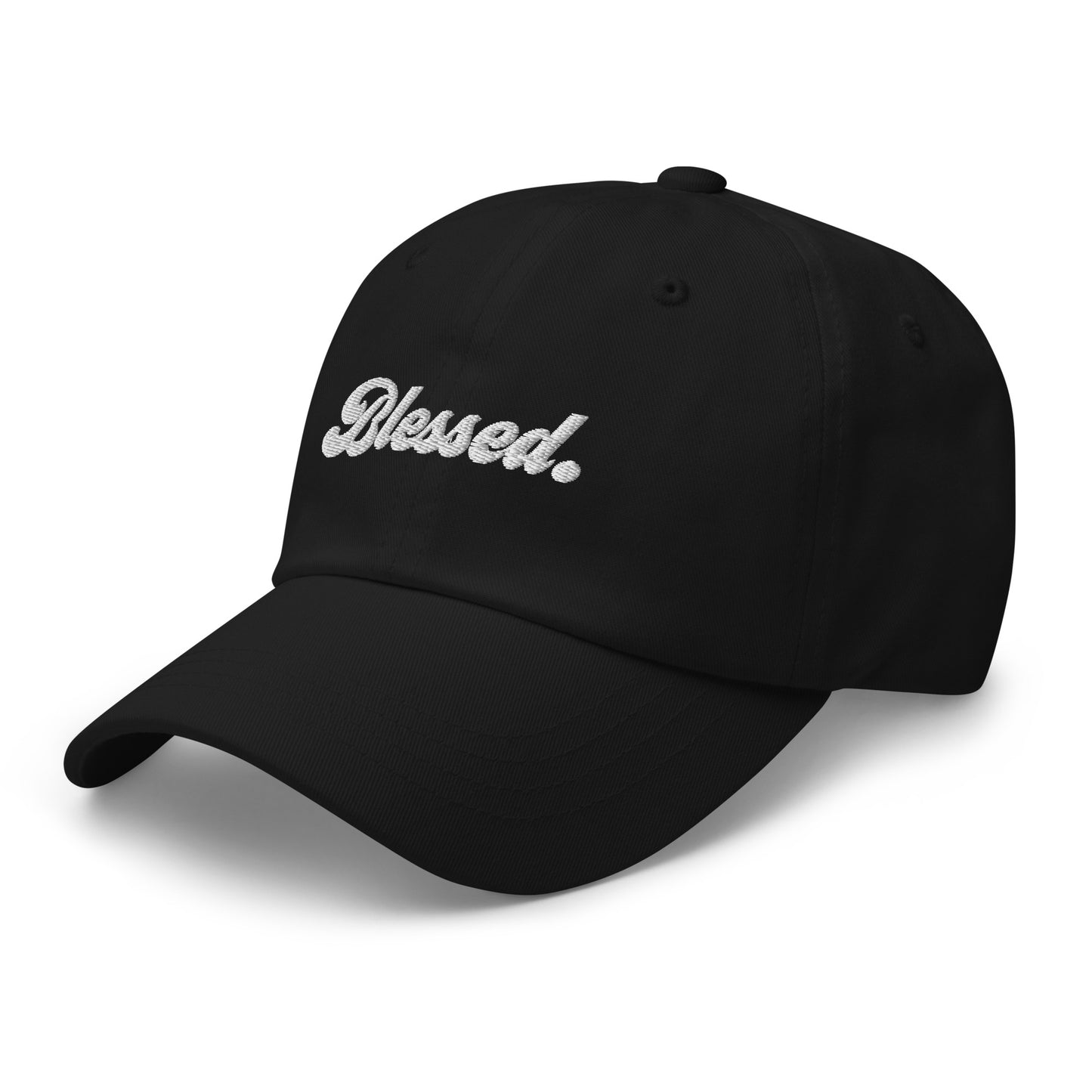 Blessed. - White Embroidered Dad Hat