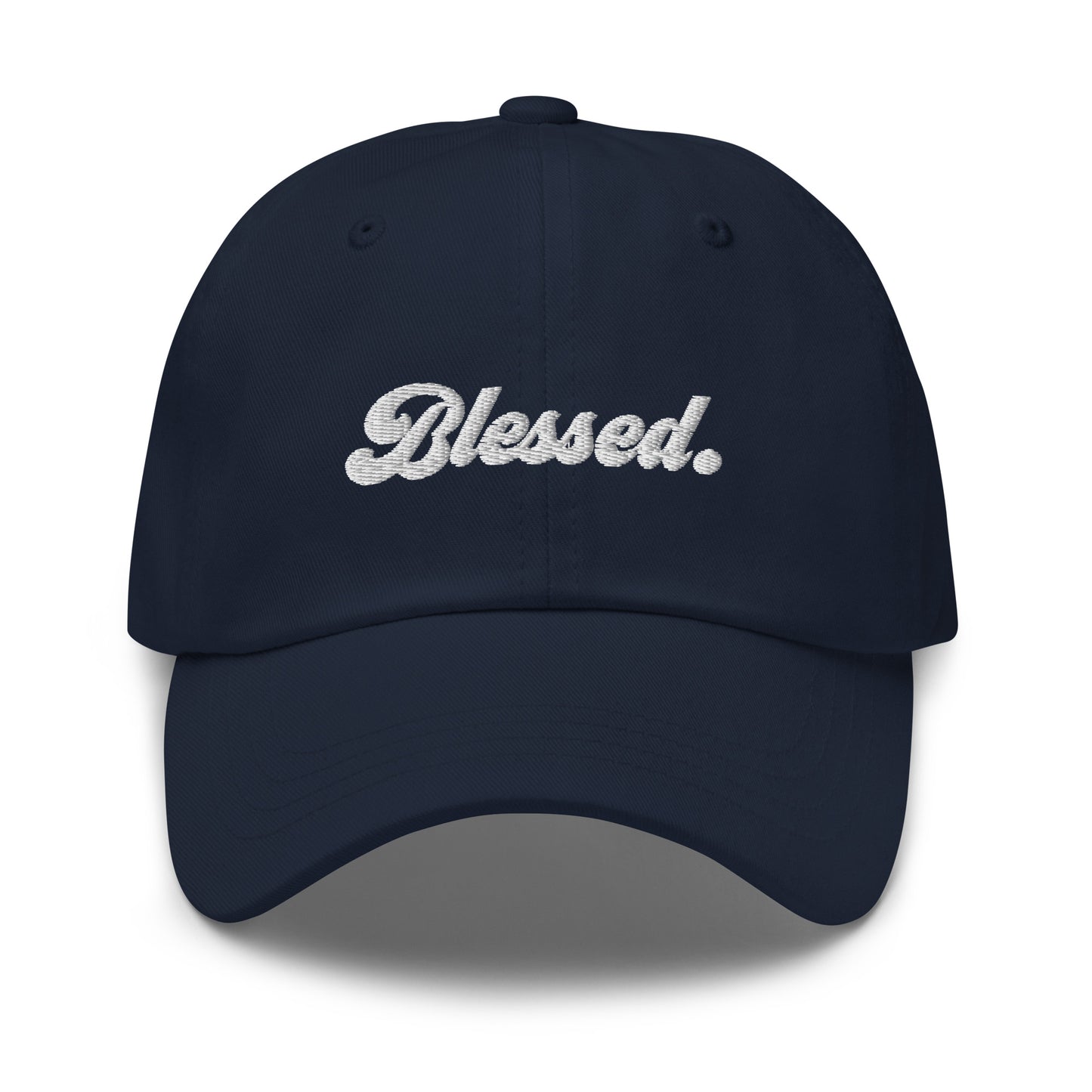 Blessed. - White Embroidered Dad Hat