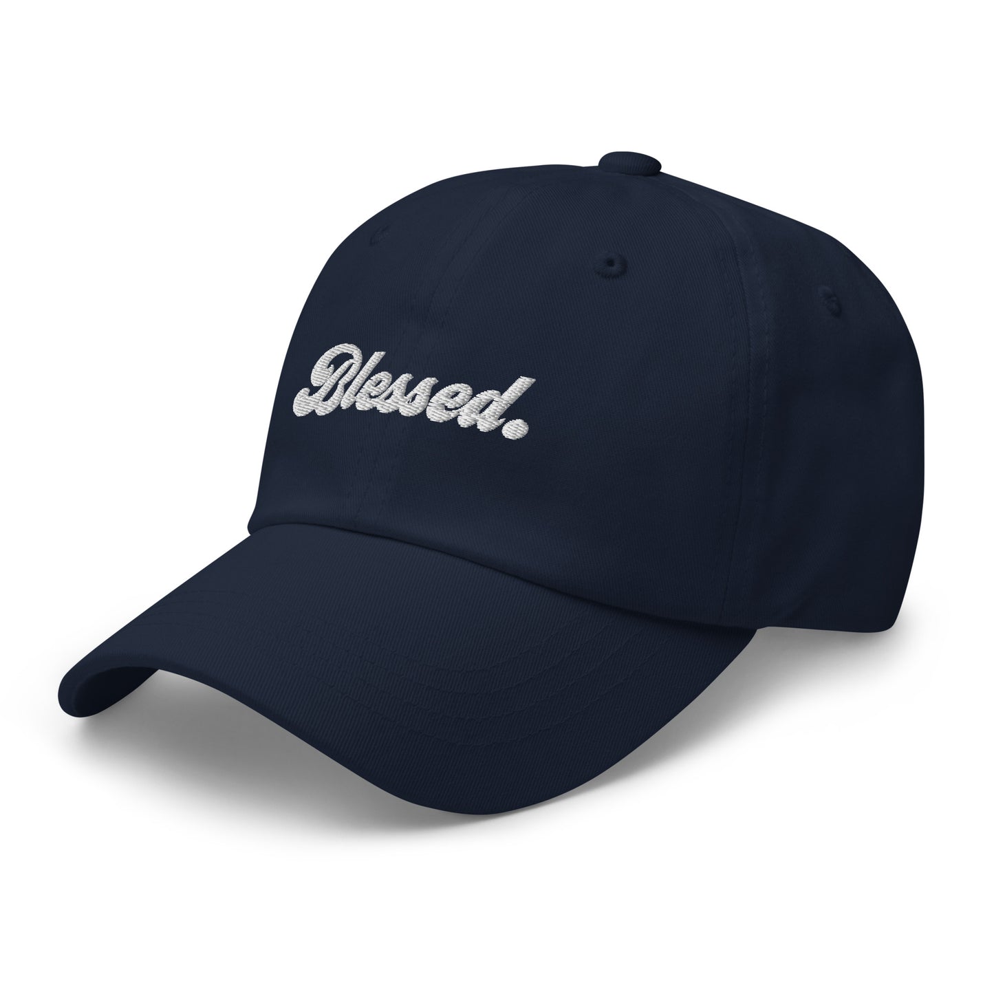 Blessed. - White Embroidered Dad Hat