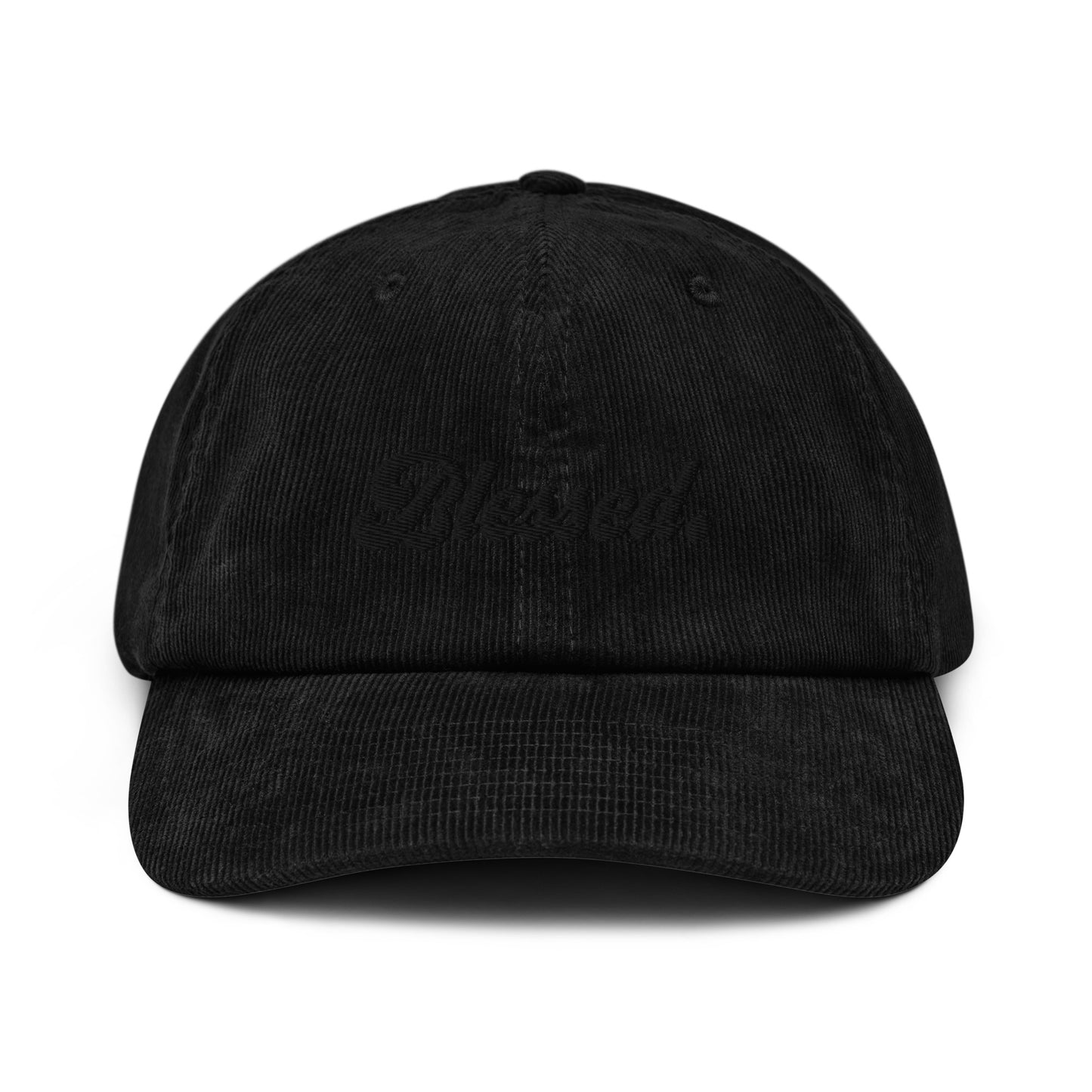 Blessed. - Black Embroidered Corduroy Hat