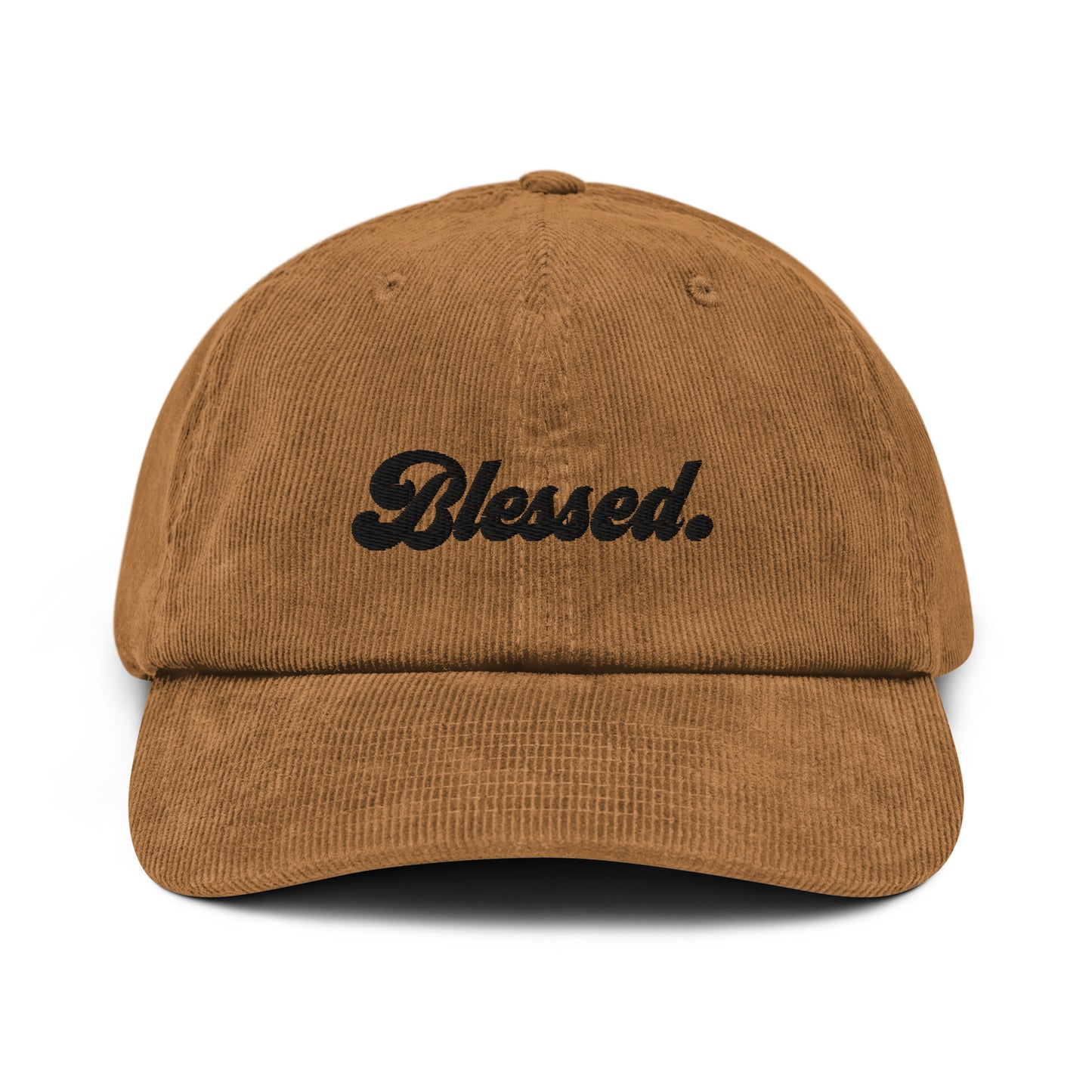 Blessed. - Black Embroidered Corduroy Hat