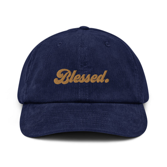 Blessed. - Gold Embroidered Corduroy Hat