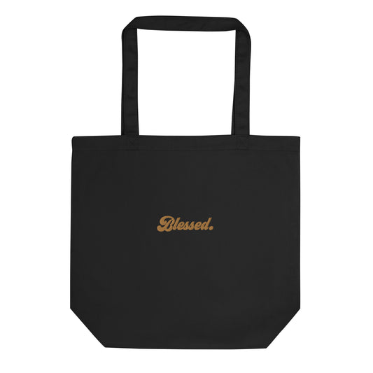 Blessed. - Gold Embroidered Tote