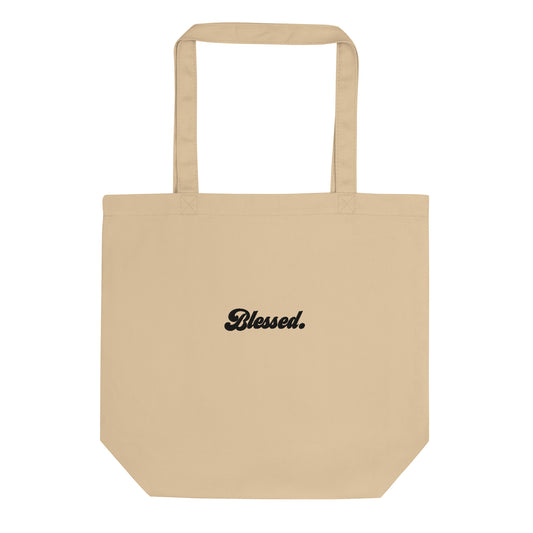 Blessed. - Black Embroidered Tote