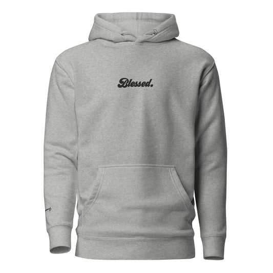 Blessed. - Black Embroidered Unisex Hoodie
